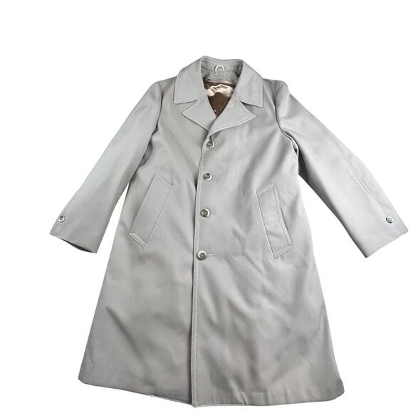 Sears Other - VTG Sears Overcoat Mens SZ 40 Beige Long Trench Coat Satin Double-Lined RN 16046